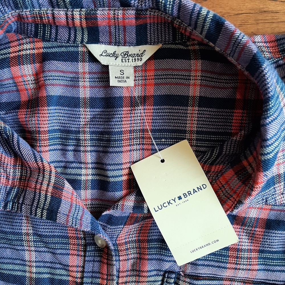 NWT LUCKY BRAND Plaid Button Up Shirt